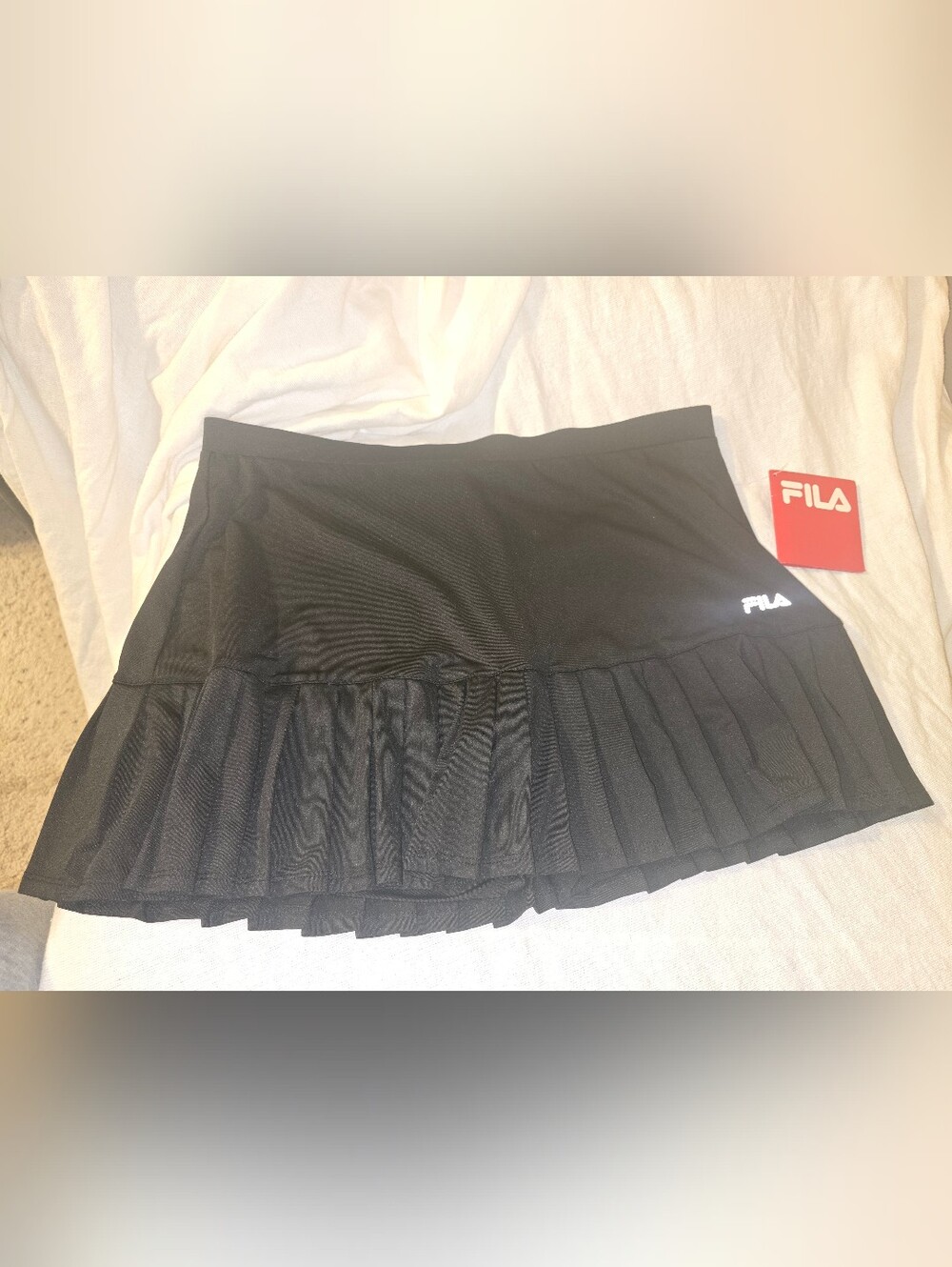 FILA Black Pleated Athletic Mini Skort